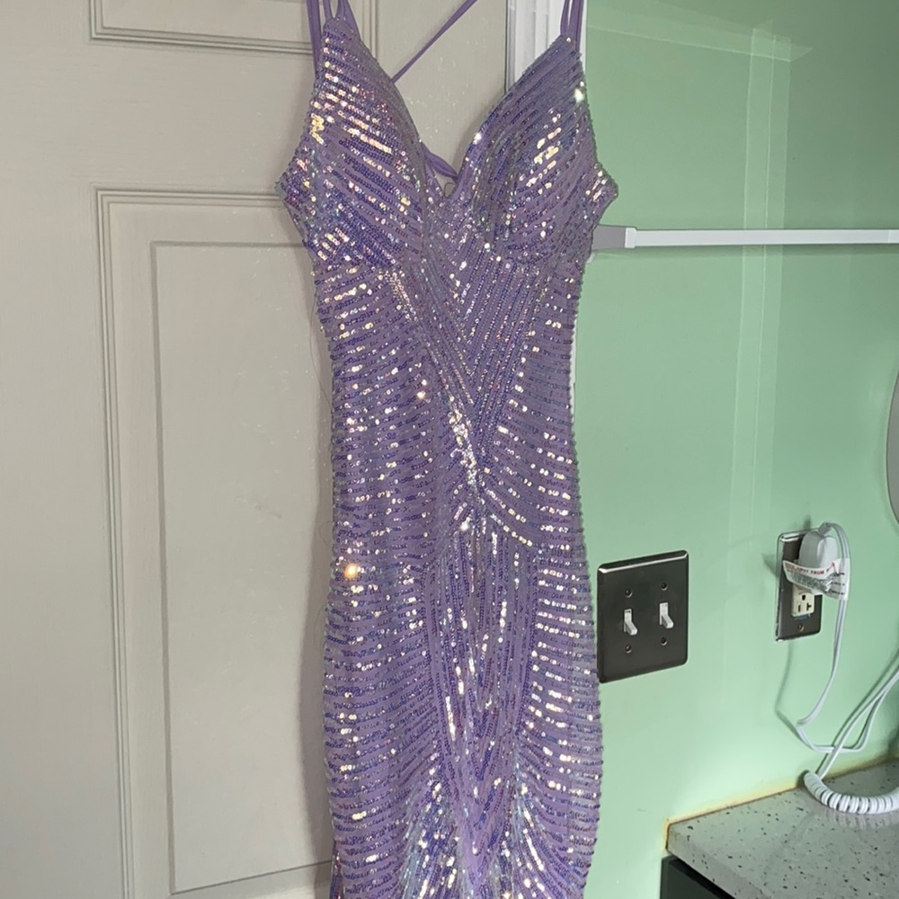 Purple sequin mermaid dress size XS